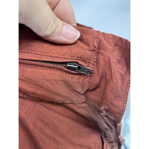 Eileen Fisher Rust Orange Crinkle Jacket tuck away Hood Size XS Nylon Blend - Picture 4 of 12